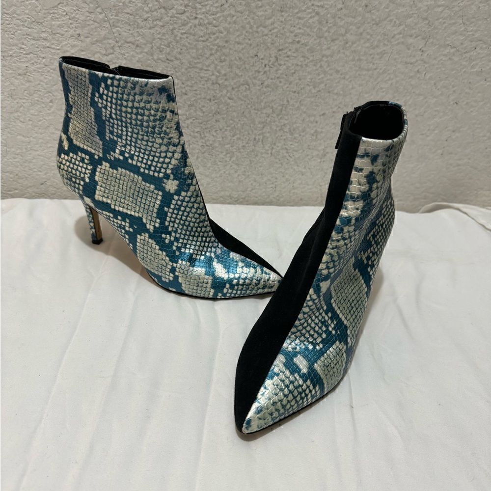 Something Navy Snake Printed Boots size 6